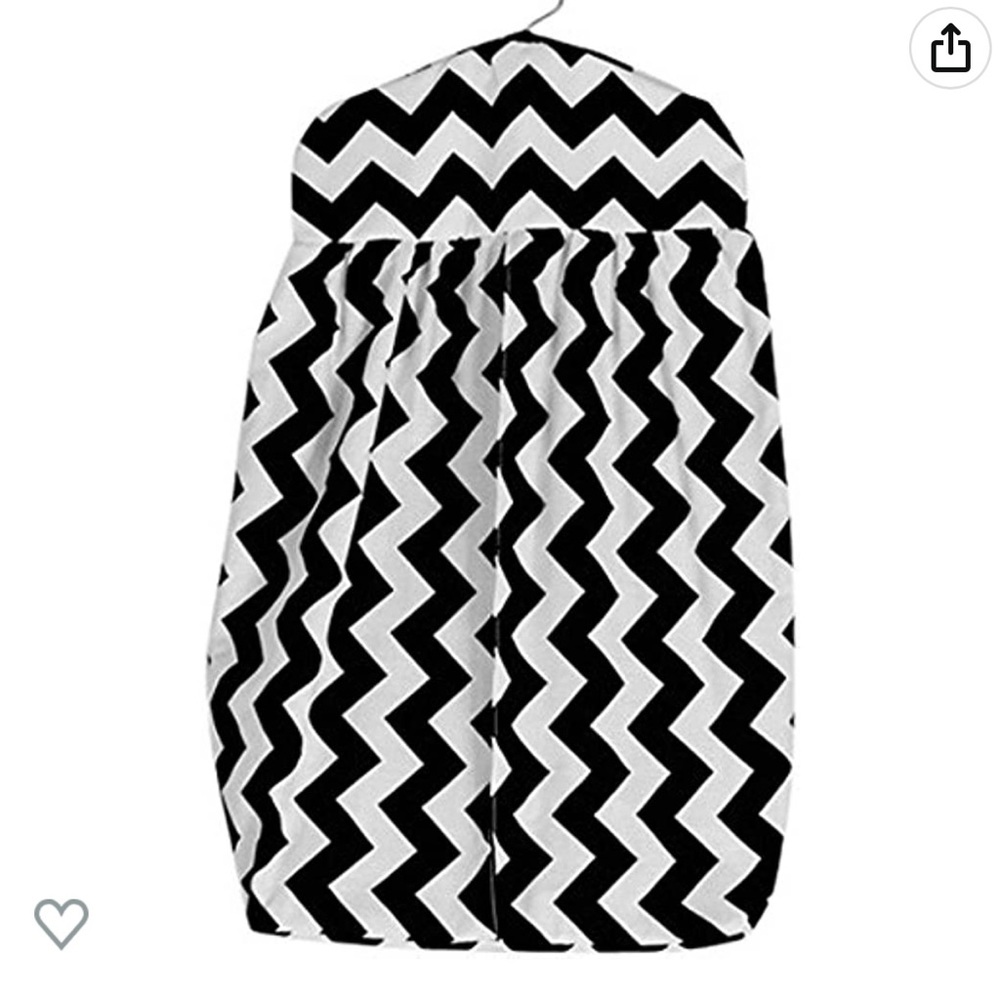 Baby Doll Bedding Chevron Diaper Stacker, Black
